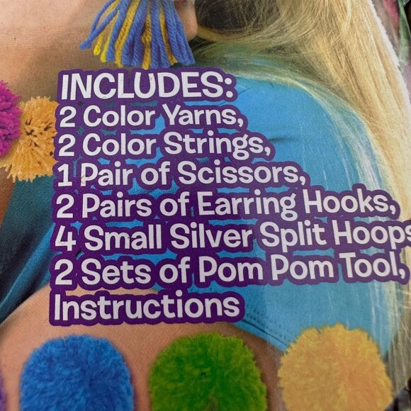 Pom Pom World Creative Kids DIY Pom Pom Earrings Jewelry Making Kit Girl Gift - Picture 3 of 12